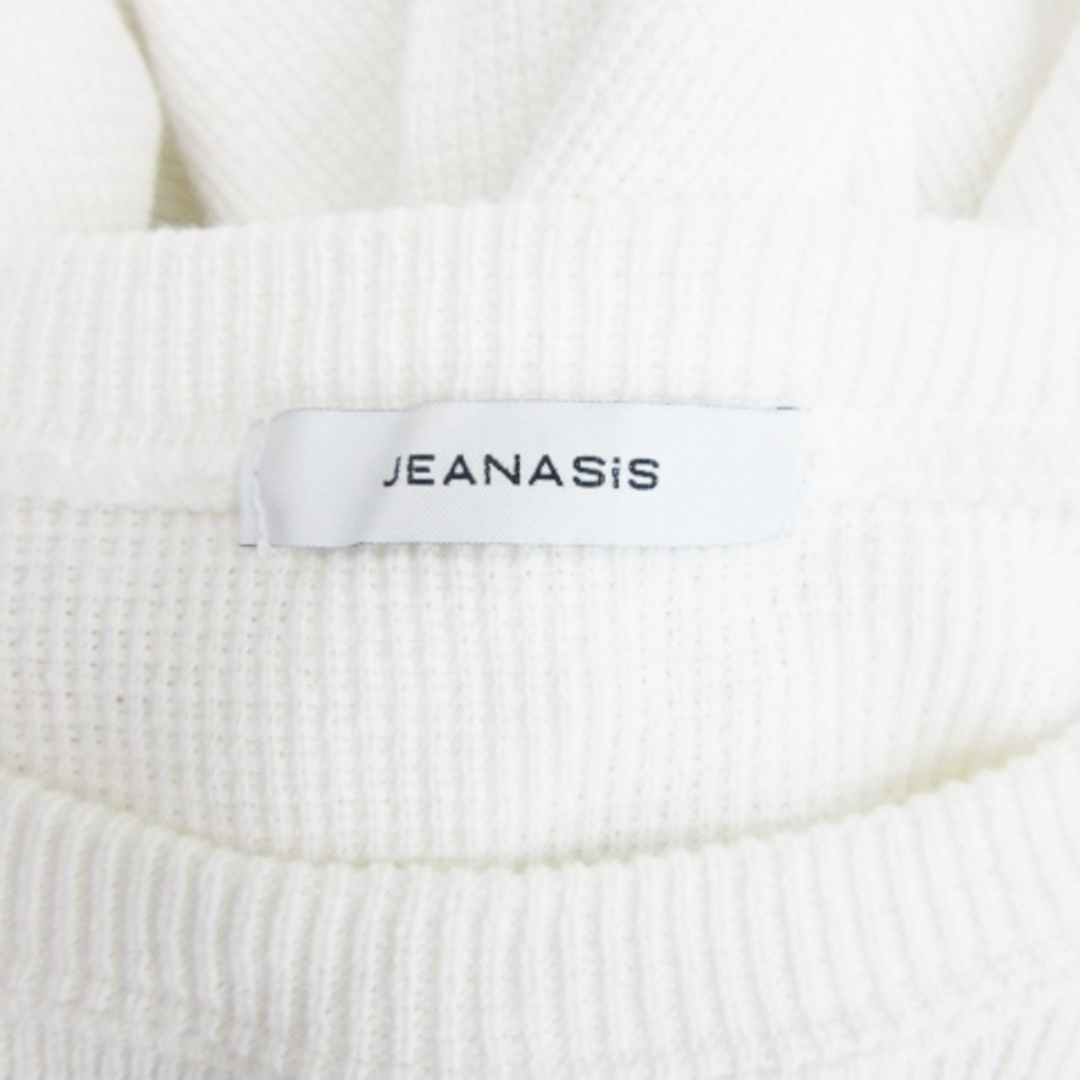 JEANASIS(ジーナシス)のジーナシス ニット カットソー 長袖 ダメージ加工 オーバーサイズ F 白 レディースのトップス(ニット/セーター)の商品写真