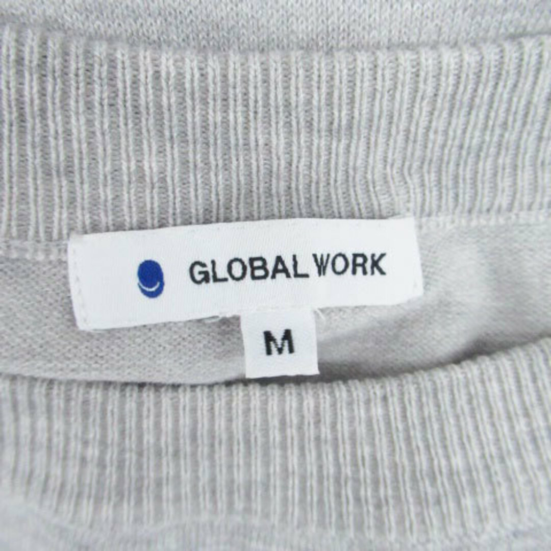 GLOBAL WORK(グローバルワーク)のグローバルワーク ニットワンピース ラウンドネック 長袖 ひざ丈 M グレー レディースのワンピース(ひざ丈ワンピース)の商品写真