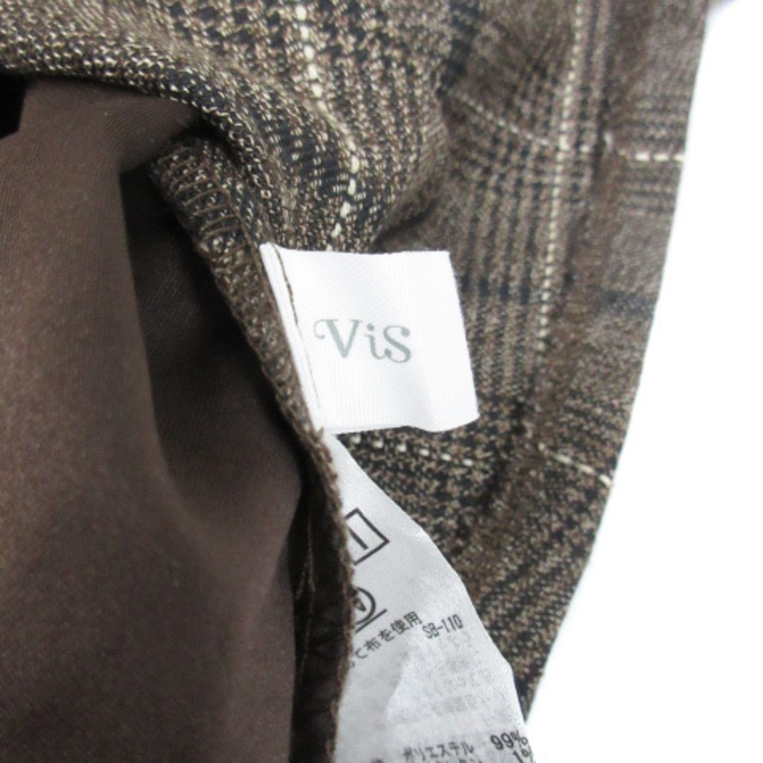 ViS(ヴィス)のビス カットソー 七分袖 ラウンドネック グレンチェック柄 F 茶 ブラウン レディースのトップス(その他)の商品写真