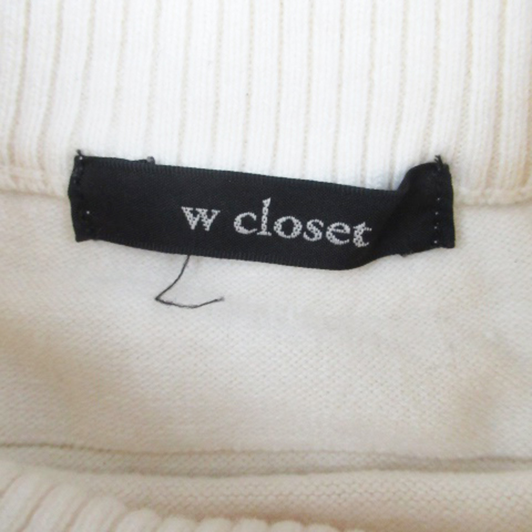 w closet(ダブルクローゼット)のダブルクローゼット ニット セーター 長袖 総柄 ウール混 F オフホワイト 黒 レディースのトップス(ニット/セーター)の商品写真