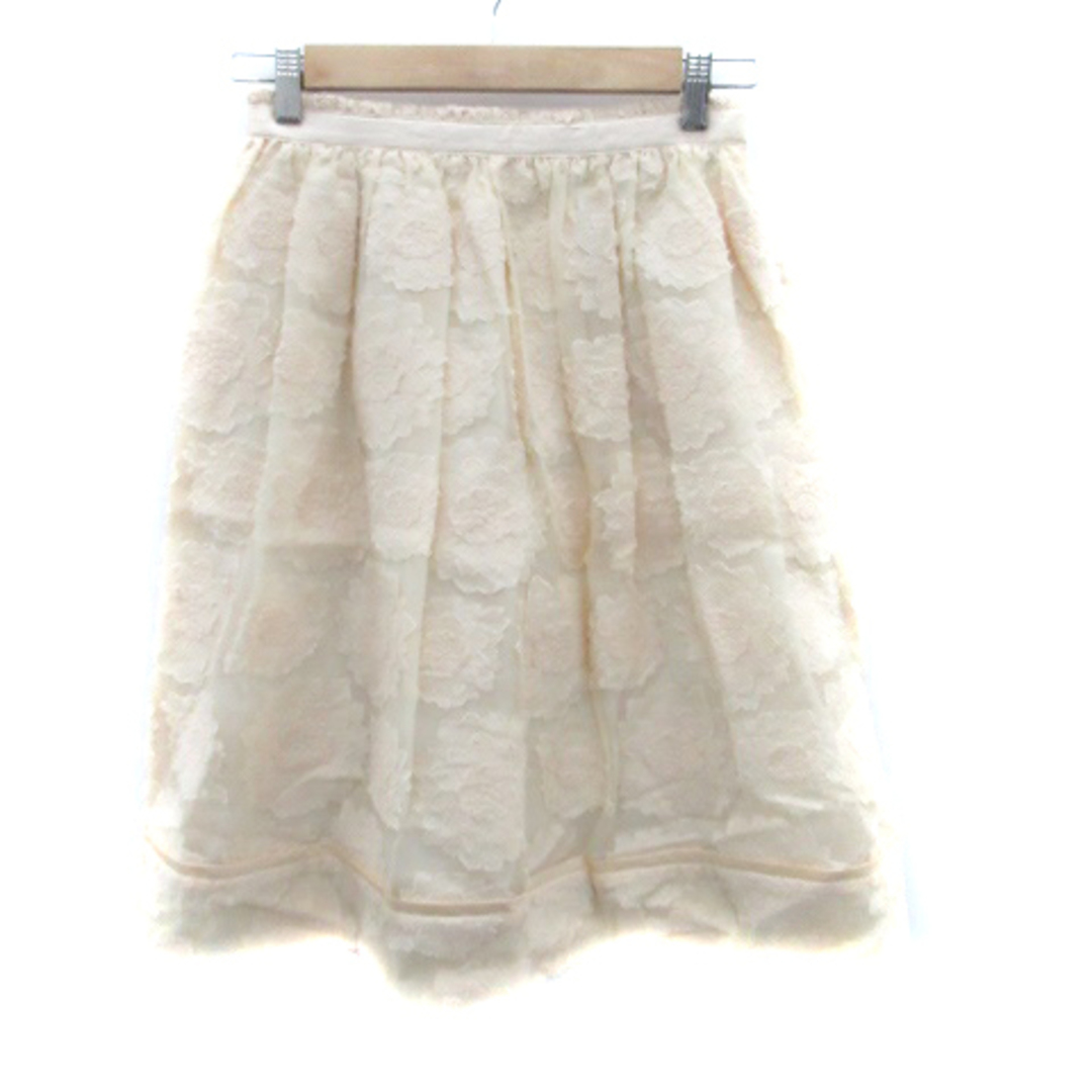 TO BE CHIC(トゥービーシック)のトゥービーシック フレアスカート ミモレ丈 花柄 40 ベージュ レディースのスカート(ひざ丈スカート)の商品写真