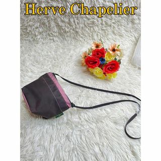 エルベシャプリエ(Herve Chapelier)のHerve Chapelier ミニショルダー1927 ピンク　ベージュ　XS(ショルダーバッグ)