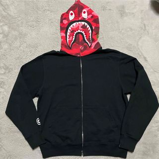 シャークパーカー　ABATHING APE Shark Parker redエイプ