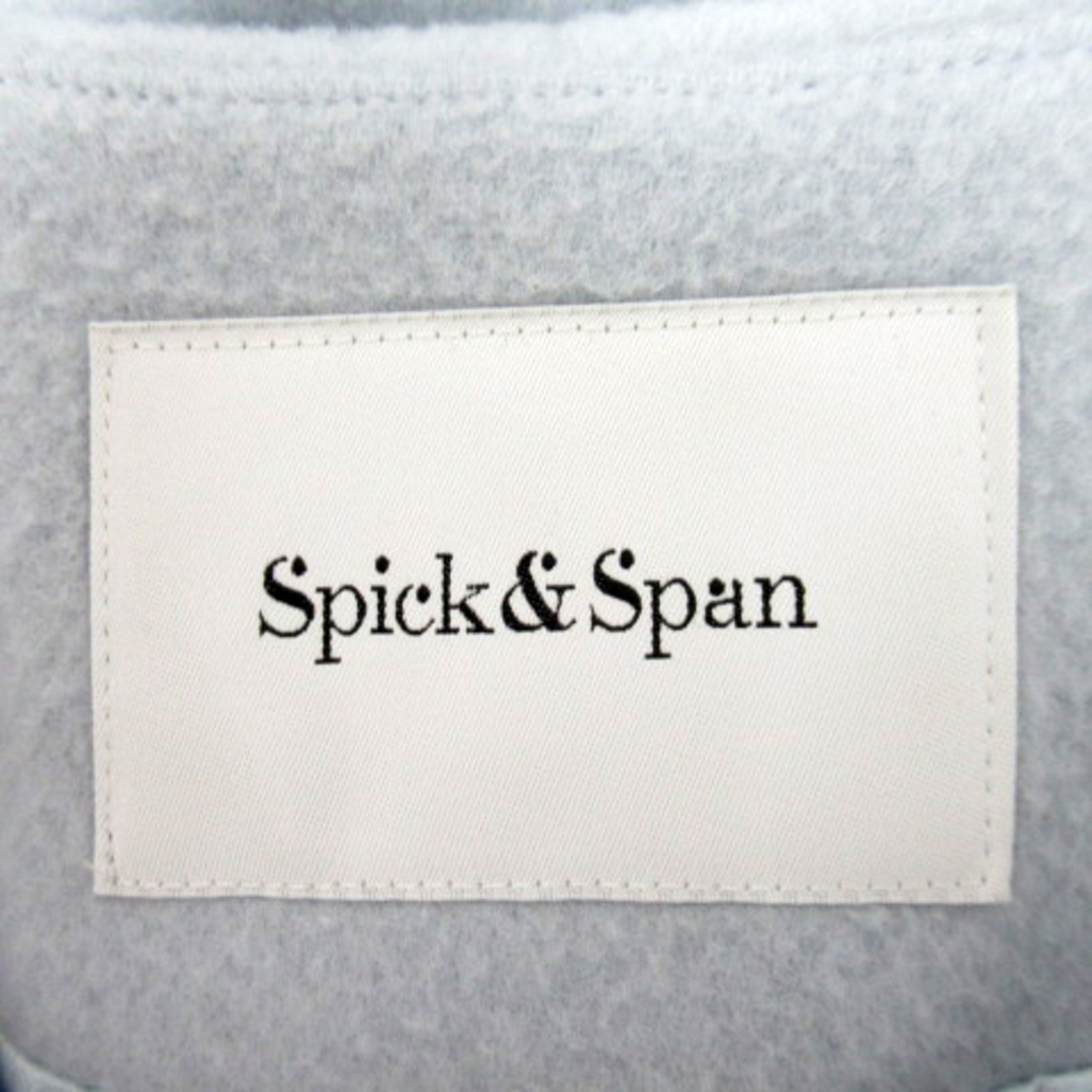 Spick & Span(スピックアンドスパン)のスピック&スパン ノーカラーコート ロング丈 ウール ライトブルー 水色 レディースのジャケット/アウター(その他)の商品写真