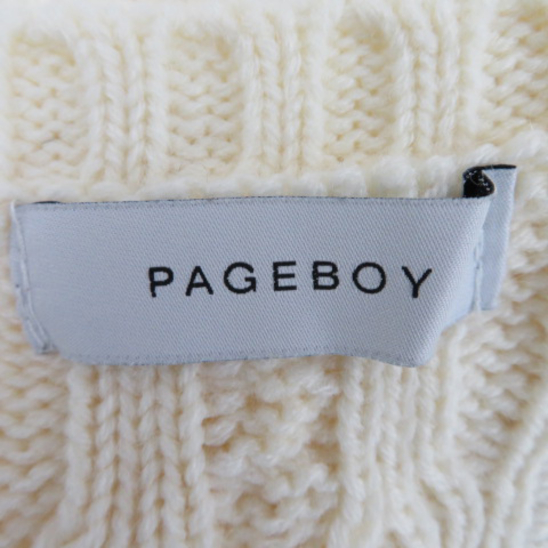 PAGEBOY(ページボーイ)のページボーイ ニット セーター スリットネック ケーブル編み F アイボリー レディースのトップス(ニット/セーター)の商品写真