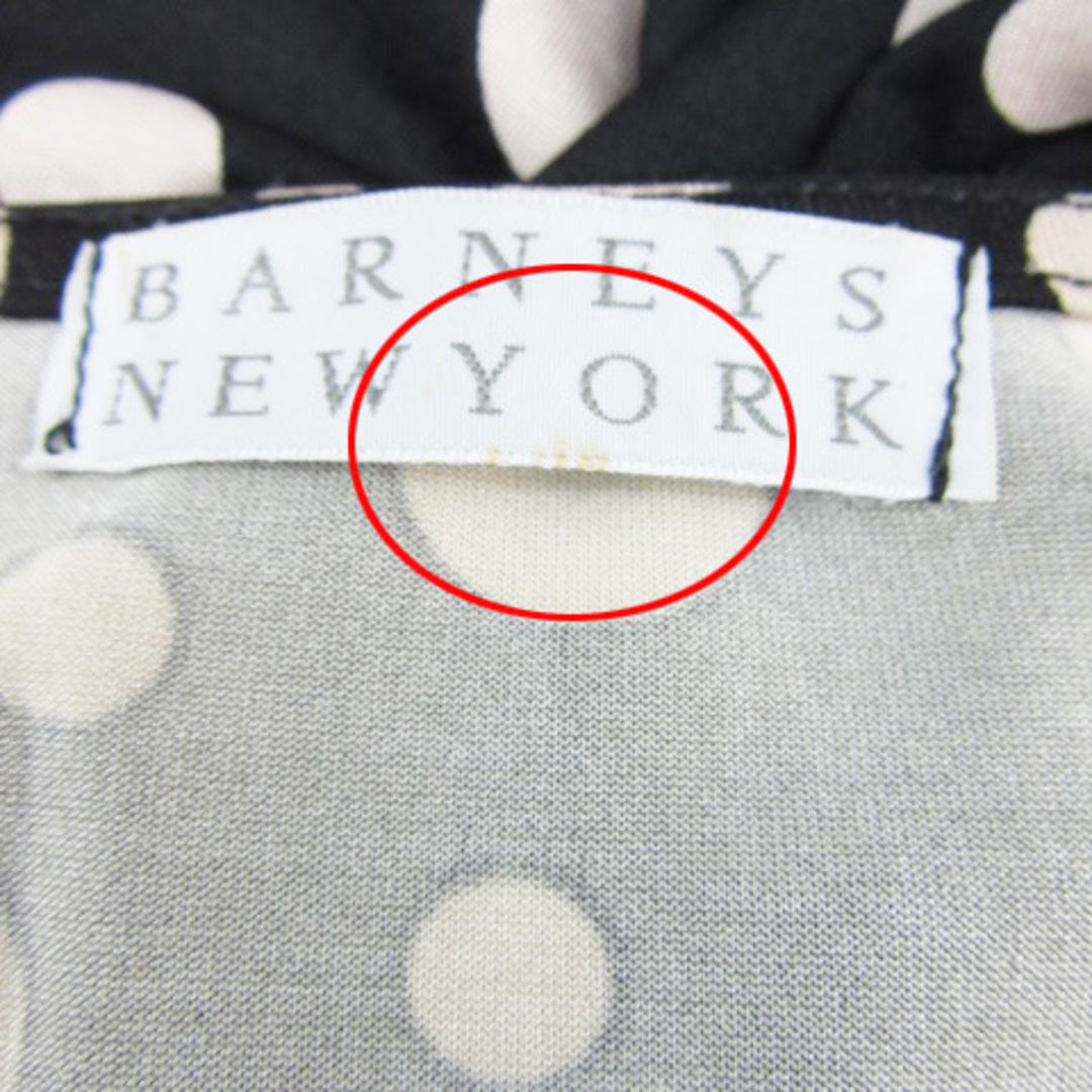 BARNEYS NEW YORK(バーニーズニューヨーク)のバーニーズニューヨーク ワンピース ひざ丈 七分袖 ランダムドット柄 リボン 黒 レディースのワンピース(ひざ丈ワンピース)の商品写真