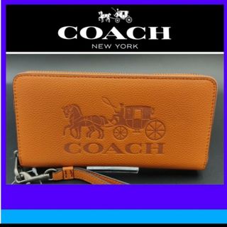 コーチ(COACH)の新品　COACH　長財布　ラウンドファスナー　ベージュ　馬車柄　小銭入れ有(財布)