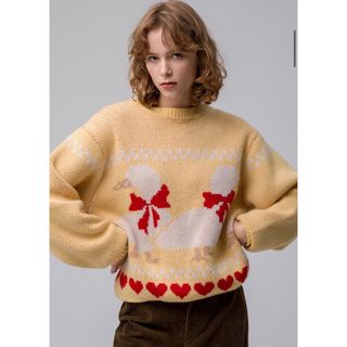 モンクレール 21AW logo-intarsia knitted jumper735cmゆき丈