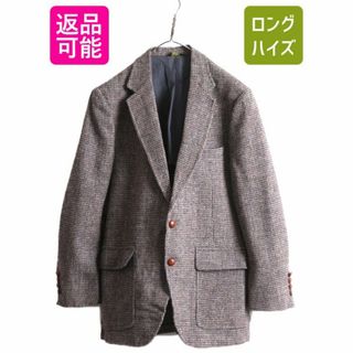 ハリスツイード(Harris Tweed)の80s USA製 ハリスツイード テーラード ジャケット メンズ L / 古着 ブレザー 80年代 ヴィンテージ ウール ツイード 2ボタン FOCUS パチポケ(テーラードジャケット)