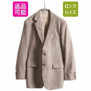 ハリスツイード(Harris Tweed)のデッドストック 80s USA製 ハリスツイード テーラード ジャケット メンズ XL ヴィンテージ 80年代 ブレザー ウール ツイード 大きいサイズ(テーラードジャケット)