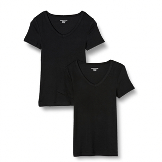 アマゾン(Amazon)のマルチパック Tシャツ Vネック スリムフィット 半袖 レディース(Tシャツ(半袖/袖なし))