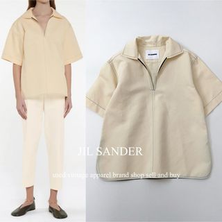 ジルサンダー(Jil Sander)の美品★JIL SANDER ジルサンダー　コットン&シルクスキッパートップス32(シャツ/ブラウス(半袖/袖なし))