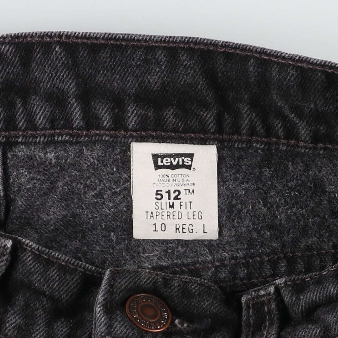 Levi's(リーバイス)の古着 90年代 リーバイス Levi's 512 SLIM FIT TAPERED LEG ブラックデニム テーパードデニムパンツ USA製 レディースL(w28) ヴィンテージ /eaa414902 レディースのパンツ(デニム/ジーンズ)の商品写真