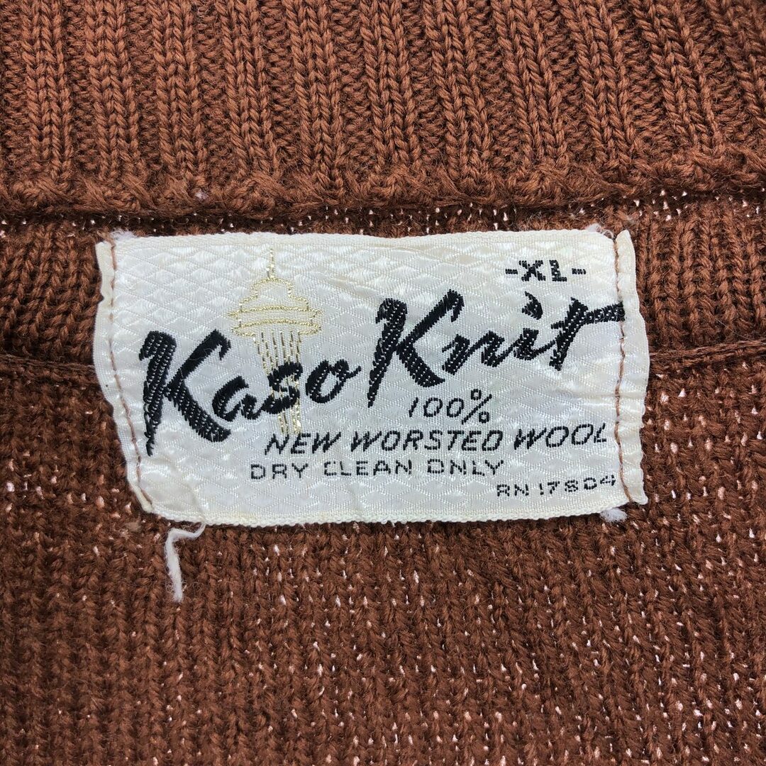 古着 70年代 kasa knit ウールニットハーフジップセーター メンズM 