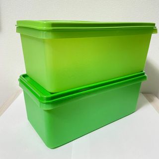 タッパーウェア(TupperwareBrands)の【新品未使用】Tupperware 容器（グリーン）2色セット 送料無料(容器)