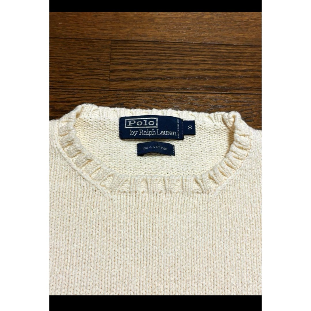 POLO RALPH LAUREN(ポロラルフローレン)のラルフローレン ニット セーター コットン 生成り アイボリー   NO1762 メンズのトップス(ニット/セーター)の商品写真