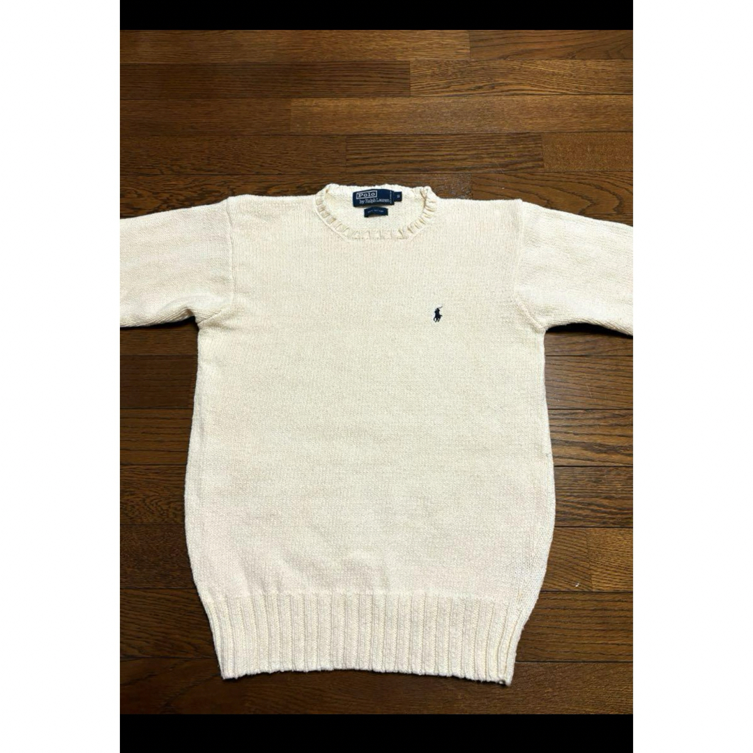 POLO RALPH LAUREN(ポロラルフローレン)のラルフローレン ニット セーター コットン 生成り アイボリー   NO1762 メンズのトップス(ニット/セーター)の商品写真