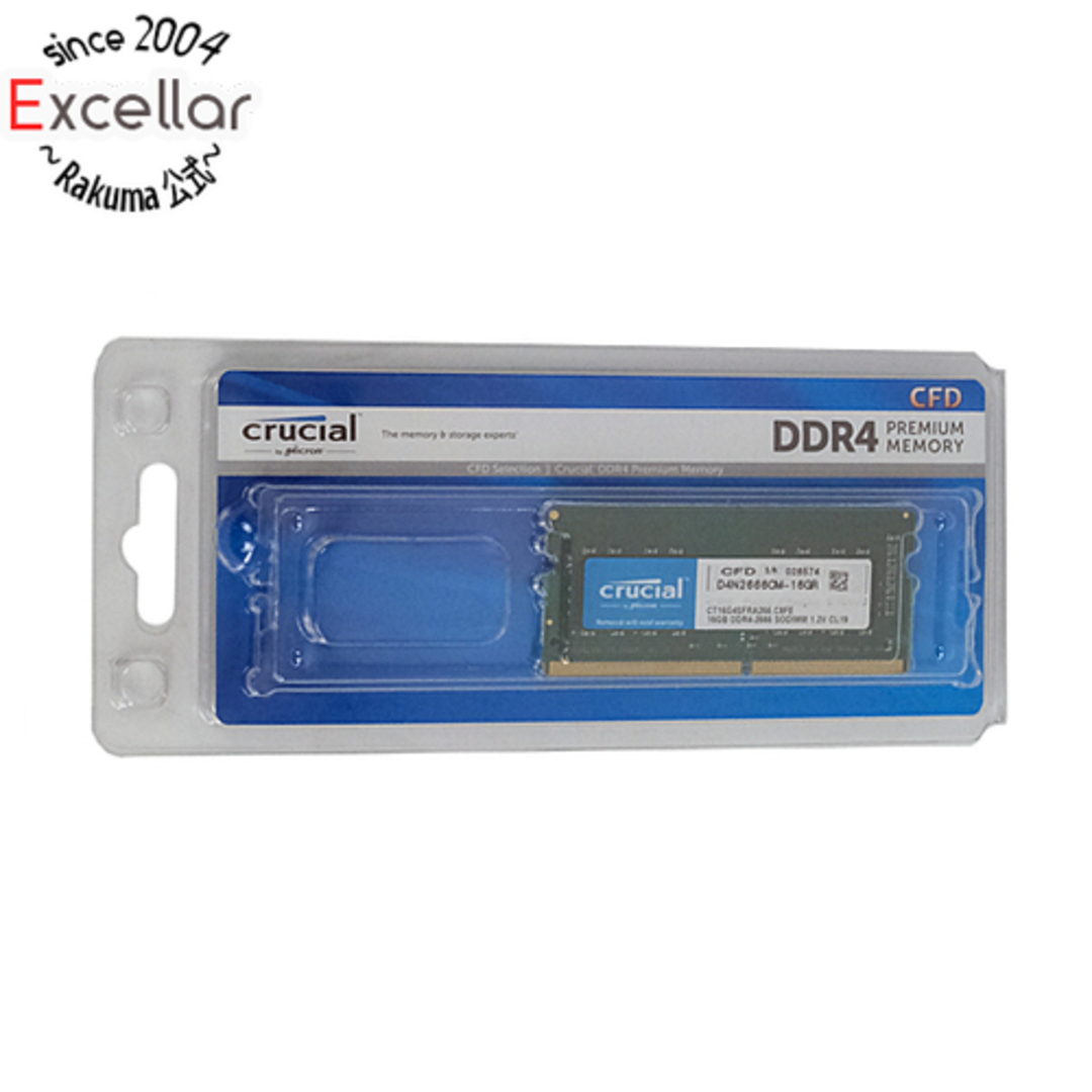 crucial(クルーシャル)のcrucial　CFD Selection D4N2666CM-16GR　SODIMM DDR4 PC4-21300 16GB スマホ/家電/カメラのPC/タブレット(PCパーツ)の商品写真
