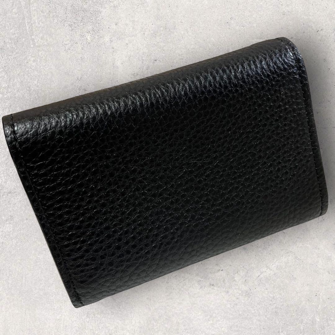 トリーバーチ ブラックレザー 三つ折り財布 (TORY BURCH トリーバーチ ブラックレザー 三つ折り財布 (TORY BURCH