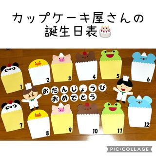 動物カップケーキ屋さんの誕生日表ラスト1点(その他)