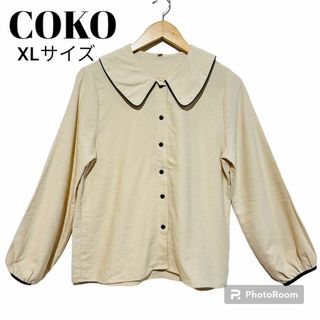 COKO Tokyo レディース　シャツ　ベージュ　XLサイズ　韓国ファッション(シャツ/ブラウス(長袖/七分))