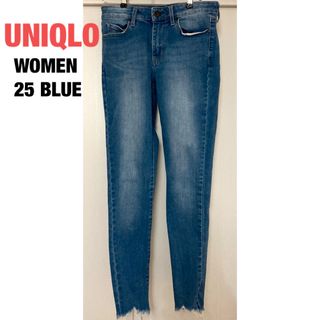 ユニクロ(UNIQLO)のウルトラストレッチジーンズ（ダメージ）WOMEN 25 BLUE ユニクロ (デニム/ジーンズ)