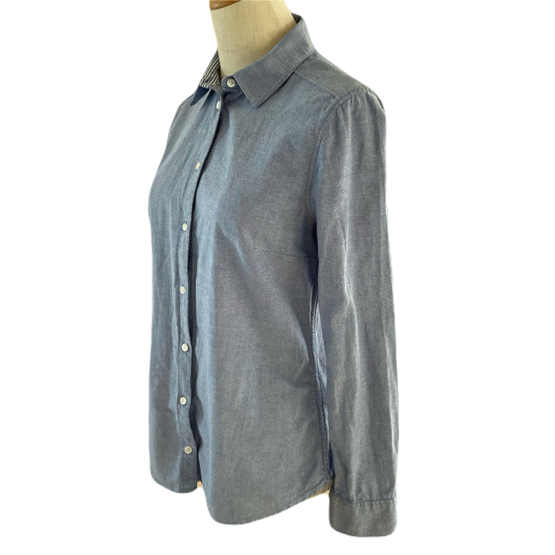 H&M(エイチアンドエム)のエイチアンドエム シャンブレーシャツ デニム デニムシャツ シャツ 長袖 ブルー レディースのトップス(シャツ/ブラウス(長袖/七分))の商品写真