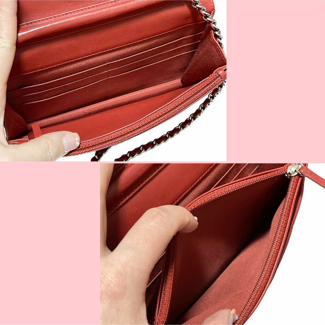 CHANEL(シャネル)の【CHANEL】マトラッセ チェーンウォレット☆可愛い赤でコーデのポイントに♡ レディースのファッション小物(財布)の商品写真