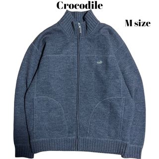 クロコダイル(Crocodile)のCrocodile ドライバーズニット ワンポイント刺繍 ブラウン(ニット/セーター)