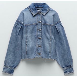 ザラ(ZARA)の新品☆ZARA ザラ クロップド丈デニム ジャケット Gジャン M(Gジャン/デニムジャケット)