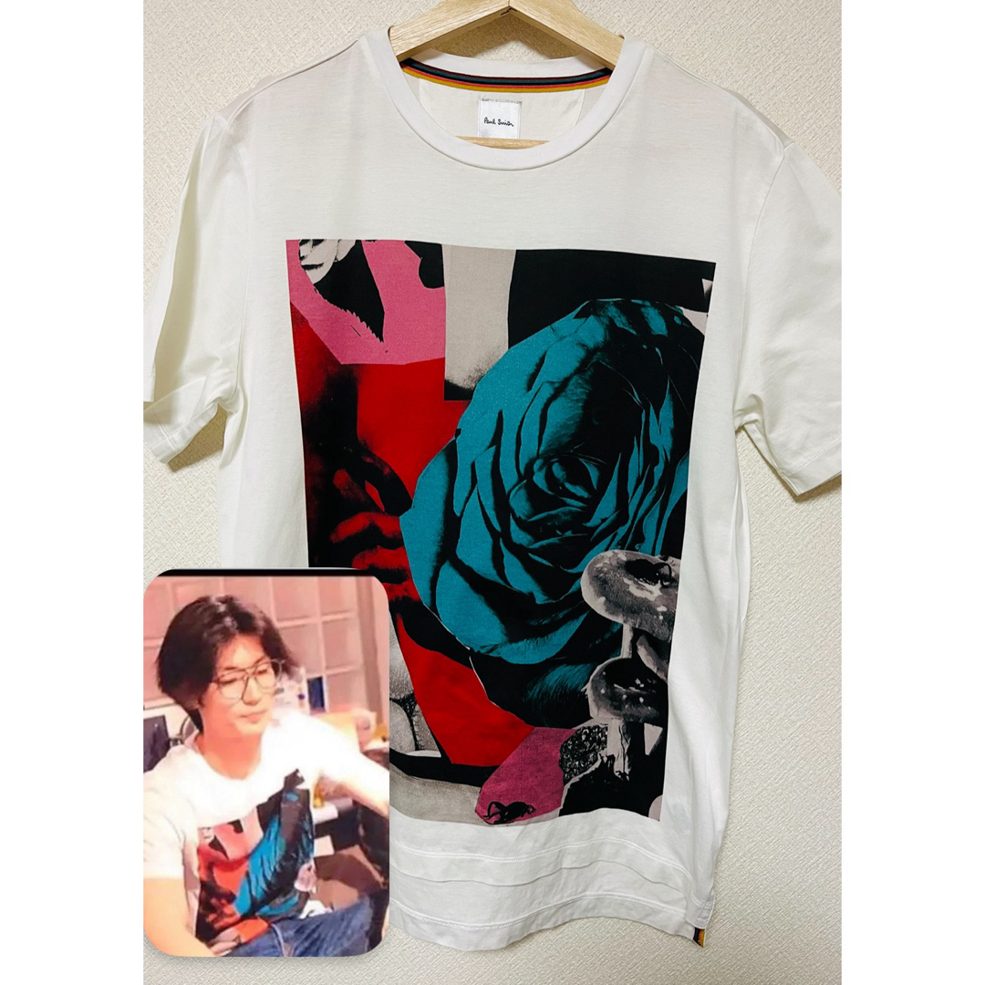 Paul Smith(ポールスミス)のポールスミス　薔薇　半袖白Tシャツ　三浦春馬さん着用 メンズのトップス(Tシャツ/カットソー(半袖/袖なし))の商品写真