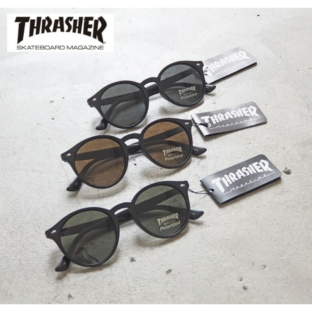 THRASHER(スラッシャー)の【新品】THRASHER スラッシャー　偏光サングラス　1021-BK-SMP メンズのファッション小物(サングラス/メガネ)の商品写真