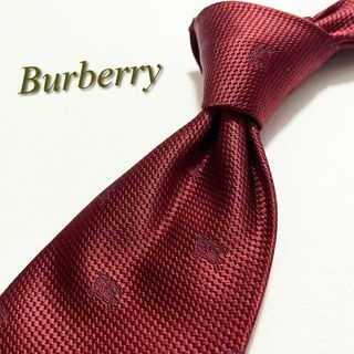 バーバリー(BURBERRY)の【美品】バーバリー ネクタイ ホースロゴ シルク ボルドー ビジネス 結婚式(ネクタイ)