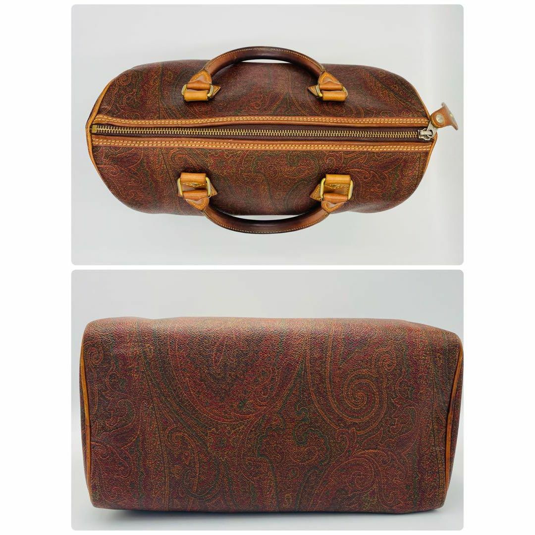 ☆ETRO☆ ミニボストンバッグ ペイズリー柄 南京錠 ブラウン ☆ETRO☆ ミニボストンバッグ ペイズリー柄 南京錠 ブラウン