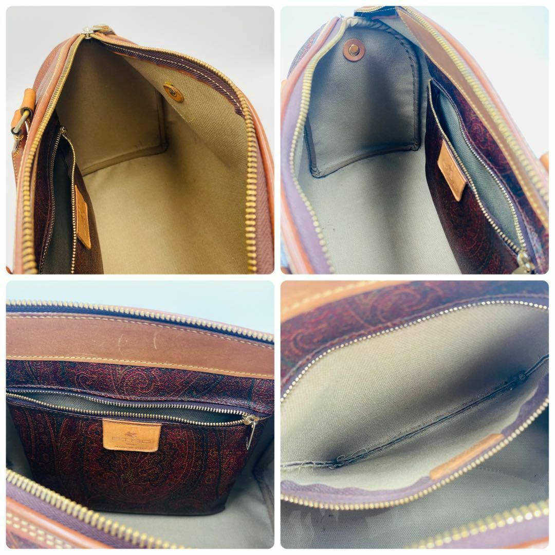 ☆ETRO☆ ミニボストンバッグ ペイズリー柄 南京錠 ブラウン ☆ETRO☆ ミニボストンバッグ ペイズリー柄 南京錠 ブラウン