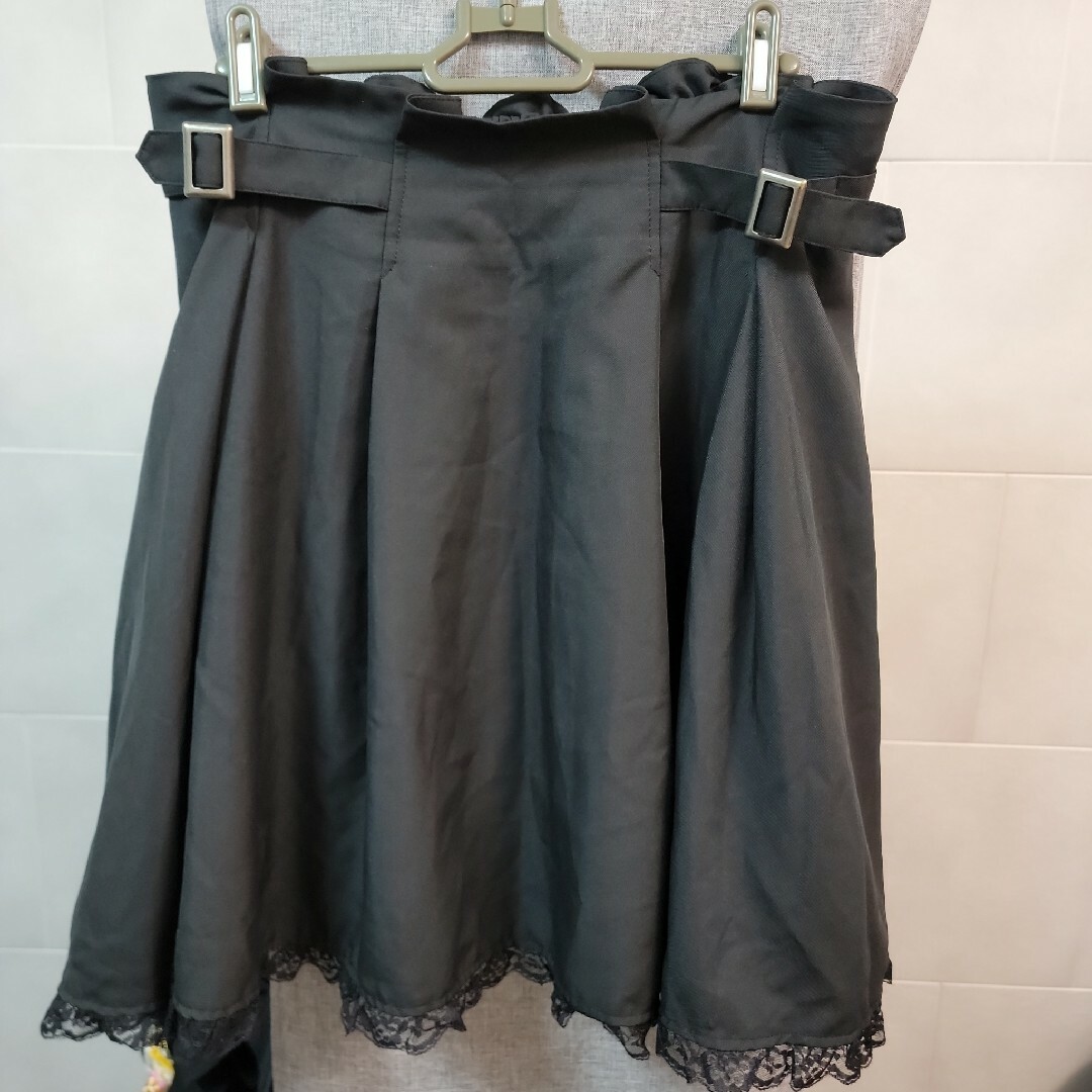 ベルトレーススカート レディースのスカート(ひざ丈スカート)の商品写真