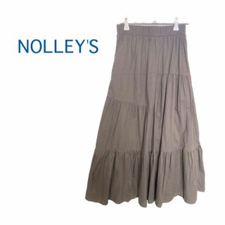 ノーリーズ(NOLLEY'S)のNOLLEY'S ノーリーズ　ギャザーフレアスカート　カーキ(ロングスカート)