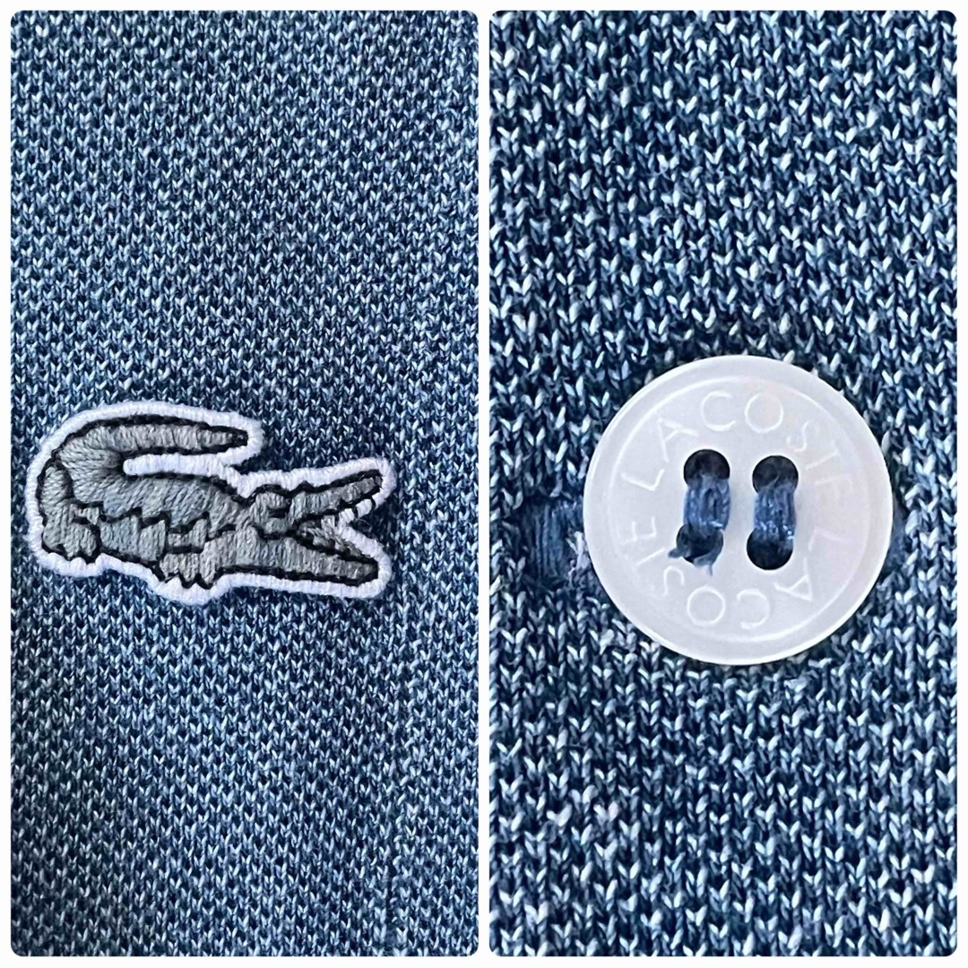 LACOSTE(ラコステ)の美品　ラコステ　鹿の子ポロワンピース　ノースリーブ　刺繍 レディースのワンピース(ひざ丈ワンピース)の商品写真