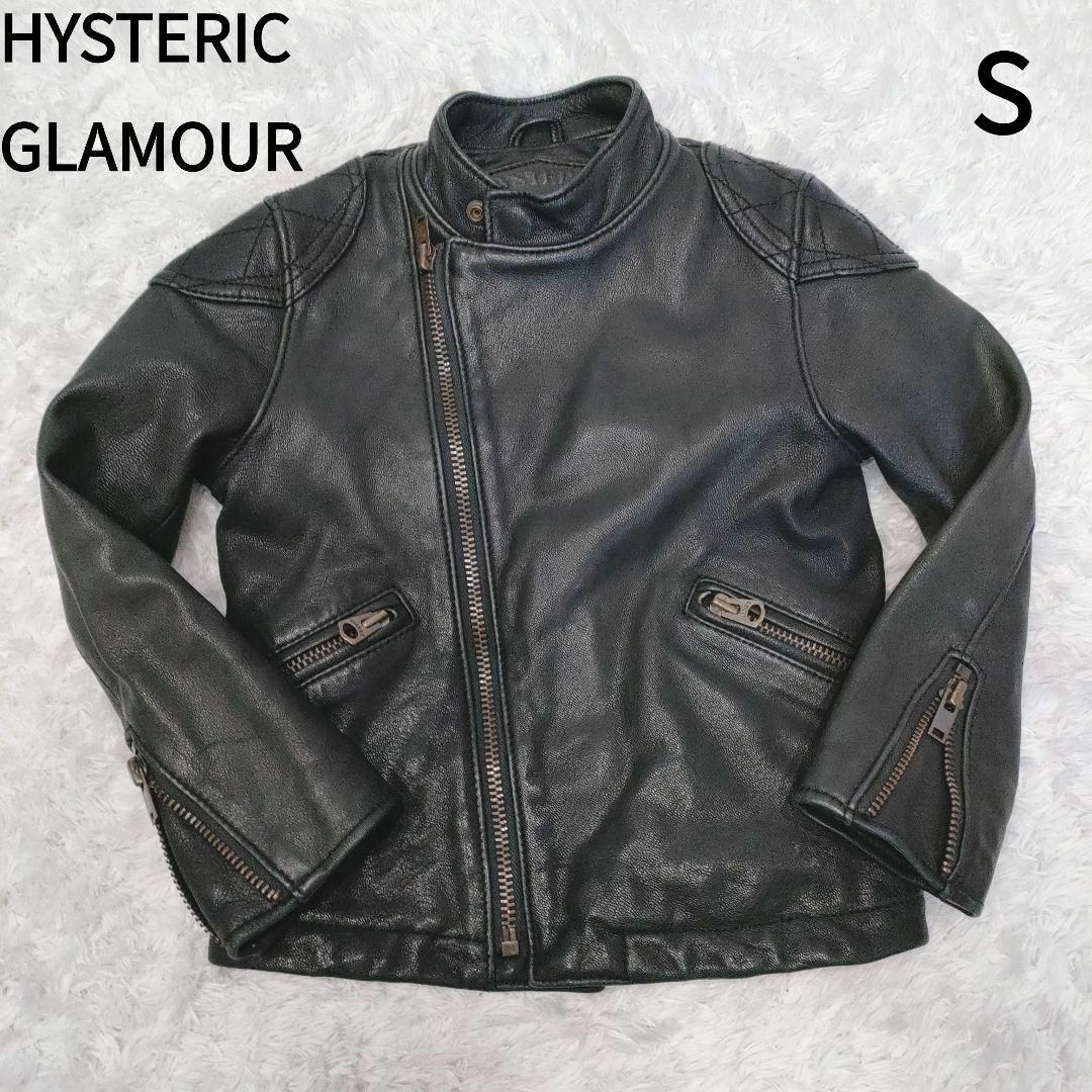 HYSTERIC GLAMOUR(ヒステリックグラマー)の【希少】ヒステリックグラマー シングル ライダースジャケット 95サイズ相当 キッズ/ベビー/マタニティのキッズ服男の子用(90cm~)(ジャケット/上着)の商品写真