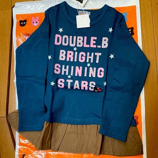 ダブルビー(DOUBLE.B)の新品　ダブルB  120 長袖チュニック　ミキハウス　スターチュニック(Tシャツ/カットソー)