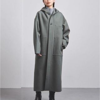 ハイク(HYKE)の美品 MELTON HOODED WORK COAT フーデッドコート サイズ1(ロングコート)