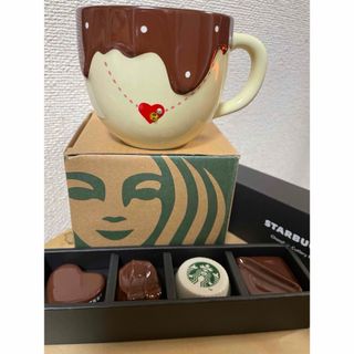 スターバックス(Starbucks)のスタバ　新品　バレンタイン限定マグカップ＆チョコレート箸置き2点セット(マグカップ)