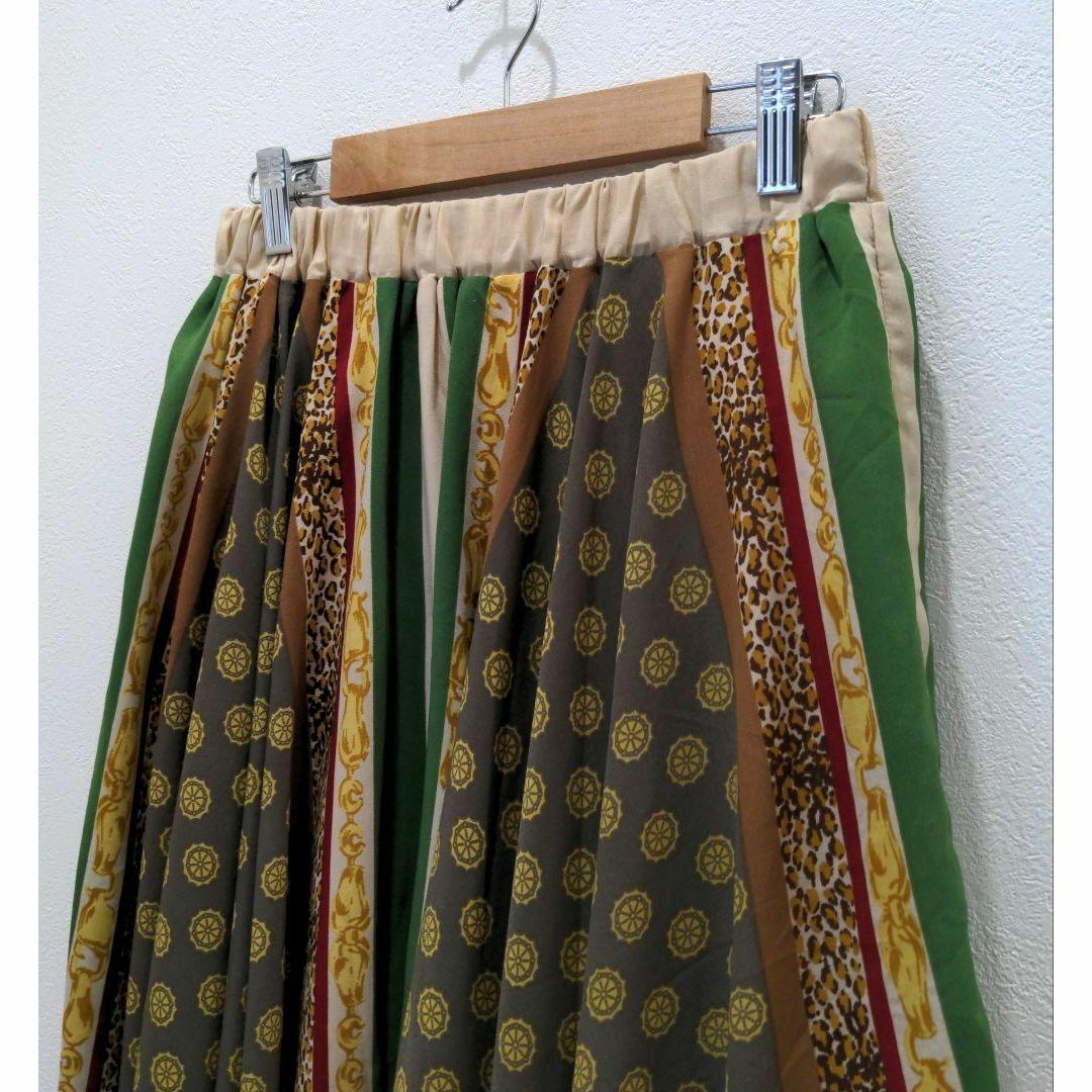 JEANASIS(ジーナシス)のJEANASIS ジーナシス スカーフ アシメスカート 裏地付 ウエストゴム レディースのスカート(ロングスカート)の商品写真
