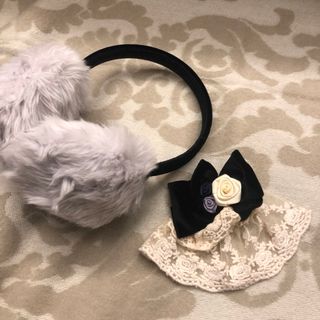 axes femme - 【美品】リボンモチーフブローチ付イヤーマフ★axesfemmeアクシーズファム