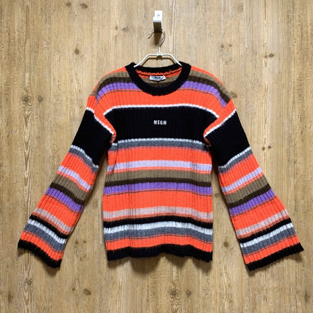 新品タグ付】MSGM KIDS ボーダーニットセーター 大人着用可能あらじん