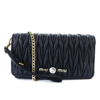 ミュウミュウ(miumiu)のミュウミュウ マテラッセ ショルダーバッグ ポシェット 黒 5DH029(ショルダーバッグ)