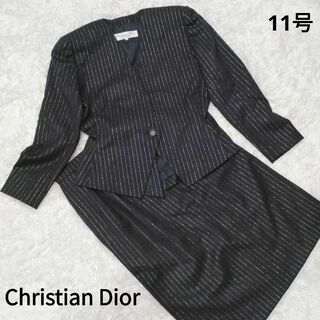 クリスチャンディオール Christian Dior セットアップ パンツスーツ ジャケット パンツ シルク レディース F34 USA2 I38(S相当) ネイビー約5874cmcm股上股下