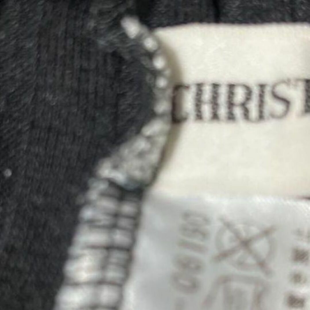 CHRISTIAN AUJARD(クリスチャンオジャール)の美品　CHRISTIAN AUJARD　水玉トップス　ネイビー　昭和レトロ  ◎ レディースのトップス(Tシャツ(長袖/七分))の商品写真