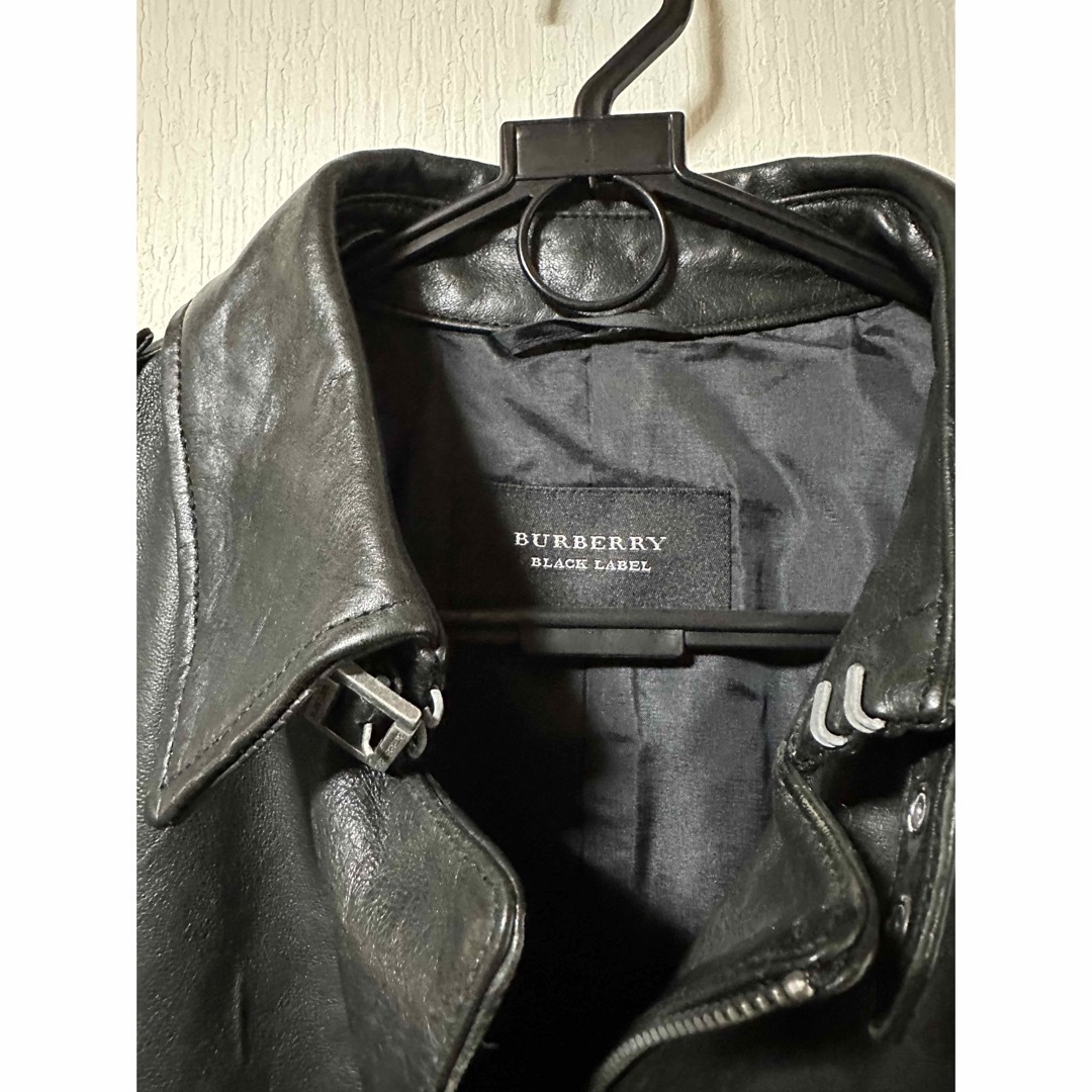 BURBERRY BLACK LABEL(バーバリーブラックレーベル)のバーバリーブラックレーベル羊革ライダースジャケット メンズのジャケット/アウター(レザージャケット)の商品写真