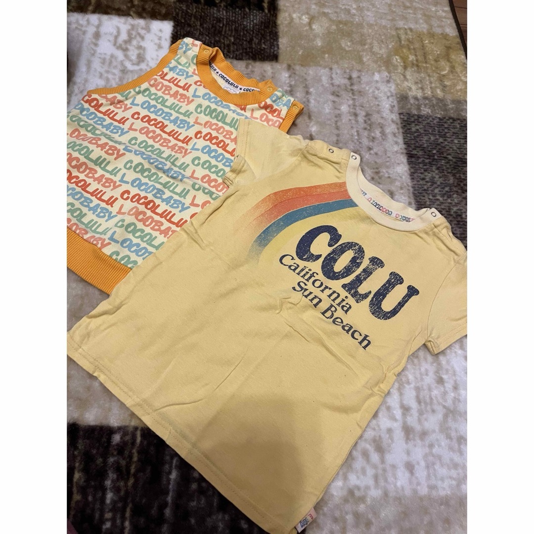 CO&LU(ココルル)の【送料込】COCOLULUベビルル★ベスト&ロゴTシャツsize95〜100 キッズ/ベビー/マタニティのキッズ服女の子用(90cm~)(Tシャツ/カットソー)の商品写真